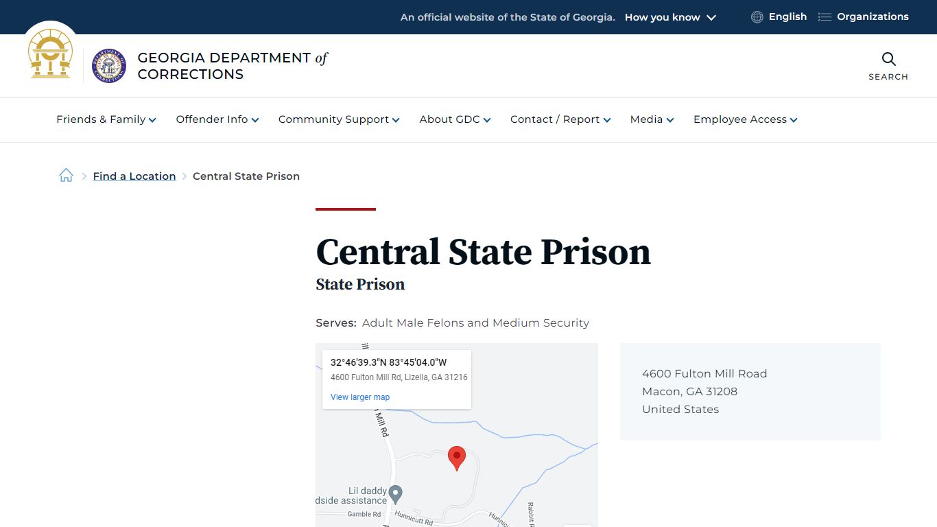 Central State Prison | Georgia Department of Corrections